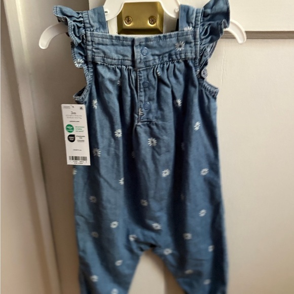 Carter's Denim Blue Floral Romper - Picture 3 of 3